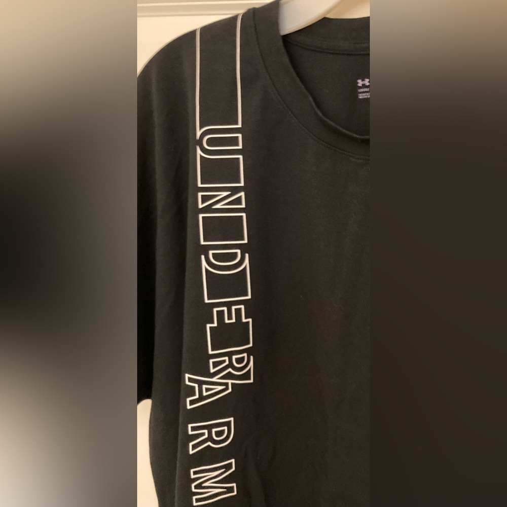 Under ARMOUR Work-Out Top Size XL Black Shirt Sports Fitness Jersey Ladies!